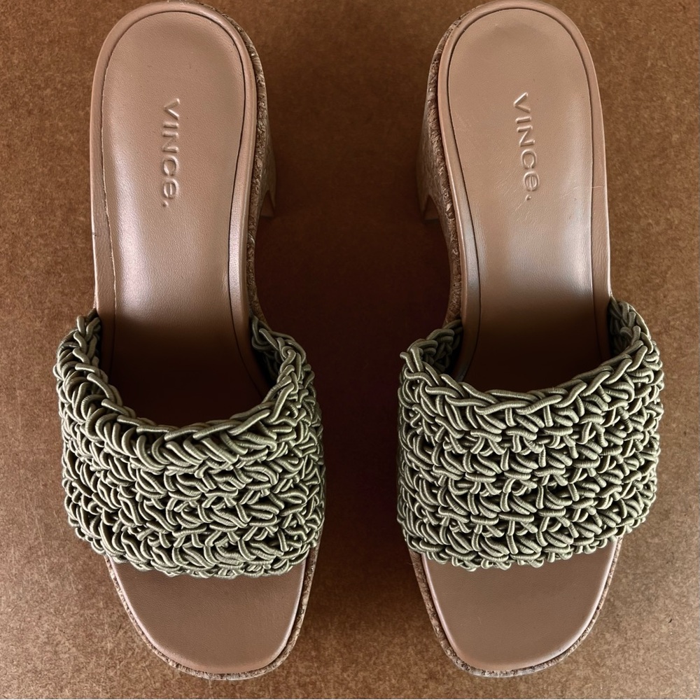 NEW VINCE CROCHET PLATFORM SANDALS - Picture 12 of 13